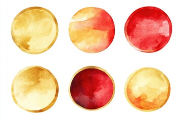 Fototapeta premium Four colorful circles on a clean white surface, perfect for illustrations and designs