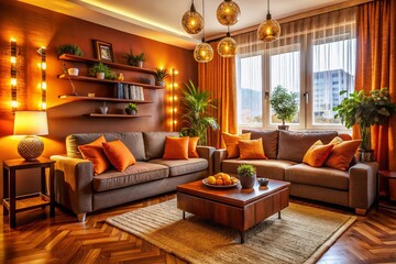 Inspiring Brown and Orange Living Room Ideas for a Cozy and Stylish Home Interior Design
