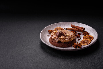 Sweet oatmeal cookies with buttercream or peanut butter