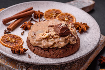 Sweet oatmeal cookies with buttercream or peanut butter