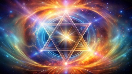 Naklejka premium Cosmic Star of David