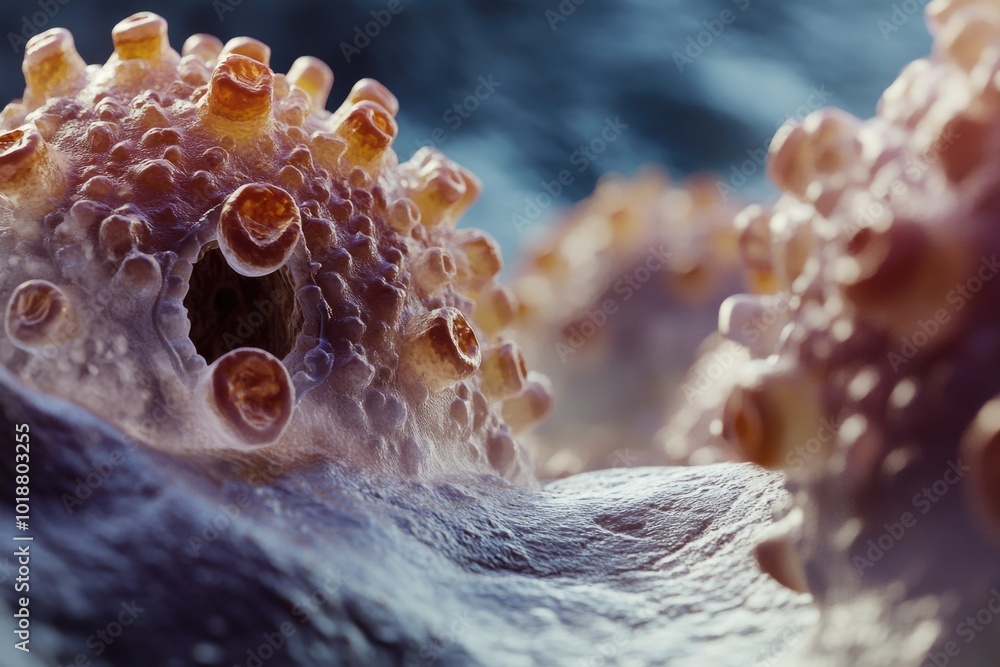 Poster a close-up view of an octopus's tentacles, showcasing their texture and movement