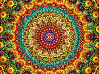 Obraz premium Intricate Mandala Border Design for Creative Projects and Backgrounds in Various Color Schemes