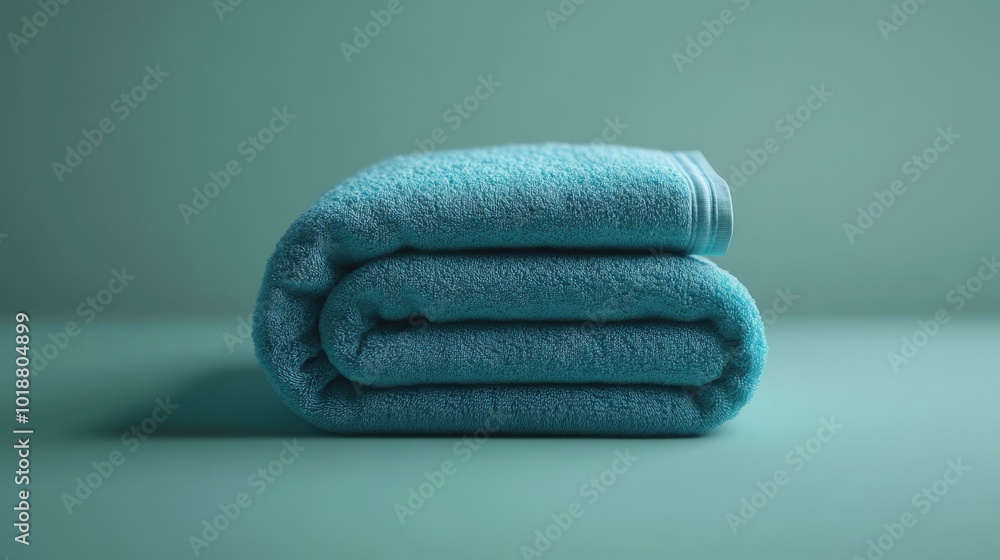 Aufkleber A stack of neatly folded towels sitting on a table, ready for use