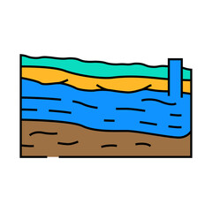 aquifer analysis hydrogeologist line icon vector. aquifer analysis hydrogeologist sign. isolated symbol illustration