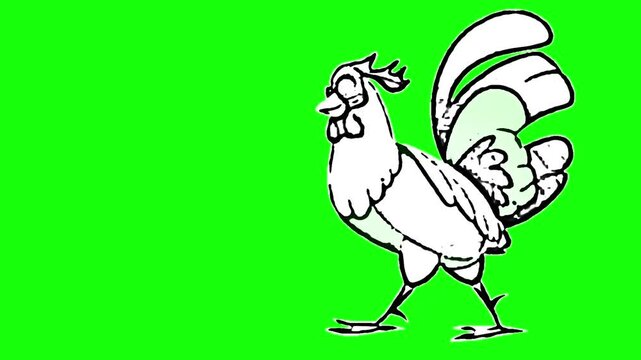 hen waling, vector ouline hen walking