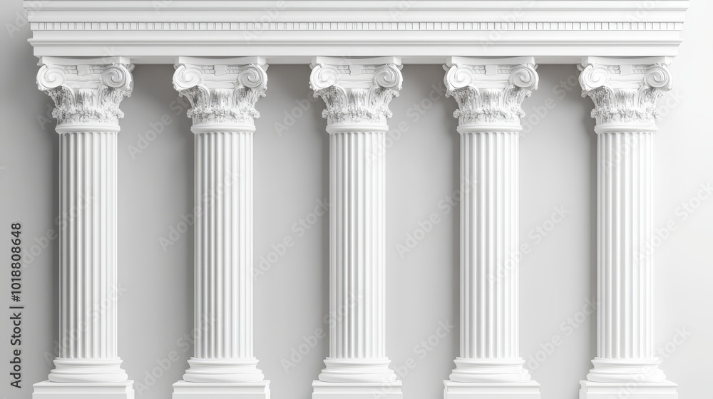 Canvas Prints white columns from ancient architecture, setting realistic greek civilization building decor, and mu
