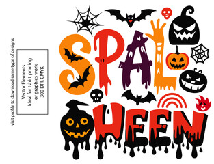 Horror and halloween themed vector design graphics for clothing brand