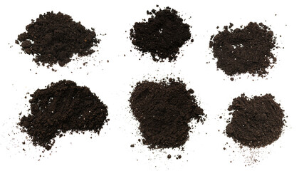 Black land for plant isolated on white background.