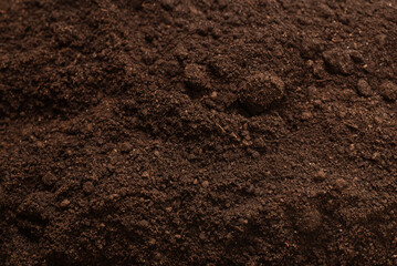 Black land for plant background. Top view.