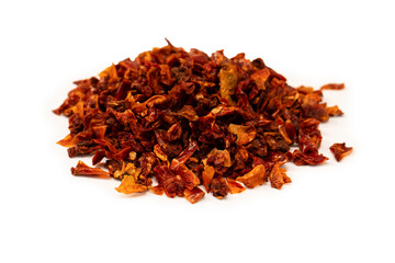 Dried tomatoes isolated on a white background.