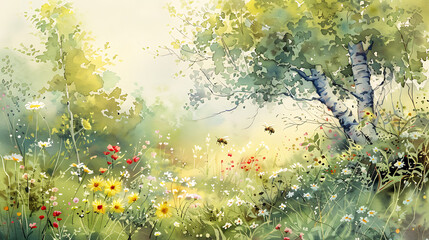 seasonal changes, nature transitions from frost to bloom as the first bee explores the awakening spring the arrival of warmer days is near