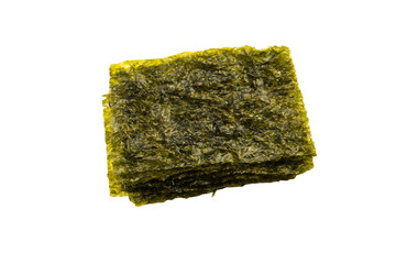 Tasty nori seaweed isolated on a white background.