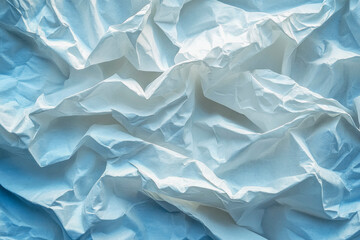 Obraz premium Crumpled Blue Paper Texture with Soft Light and Shadow Play