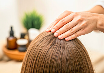 Hair care massage: nourishing scalp treatment with natural oils for healthy hair