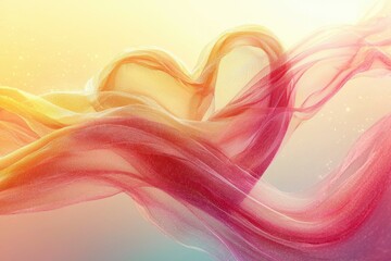 Abstract Heart Shaped Fabric with Glittering Texture