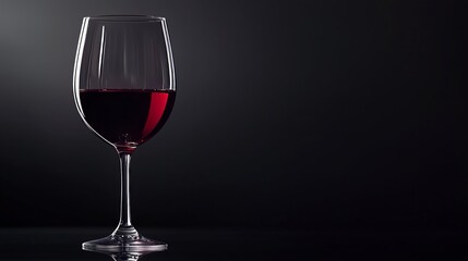 Elegant Glass of Red Wine on Dark Background