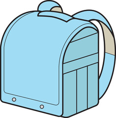 A Light Blue Elementary School Bag Randoseru icon.