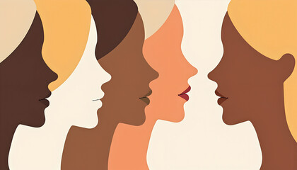 Fototapeta premium Profiles of Four Women