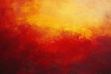 Obraz premium Abstract Sunset Painting with Red and Yellow Hues