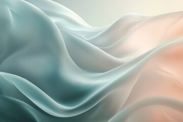 Obraz premium Abstract Wavy Pattern in Soft Gray and Peach Tones