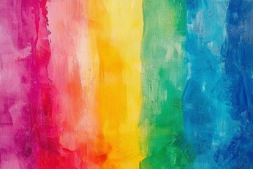 Abstract Canvas Painting with Vertical Stripes of Vibrant Colors