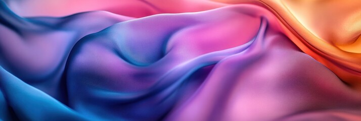 Silk Elegance, Soft flowing silk fabric in a vibrant hue, showcasing luxurious texture and rich color depth, inviting tactile exploration