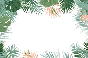 PNG Palm leaves border frame backgrounds outdoors pattern.