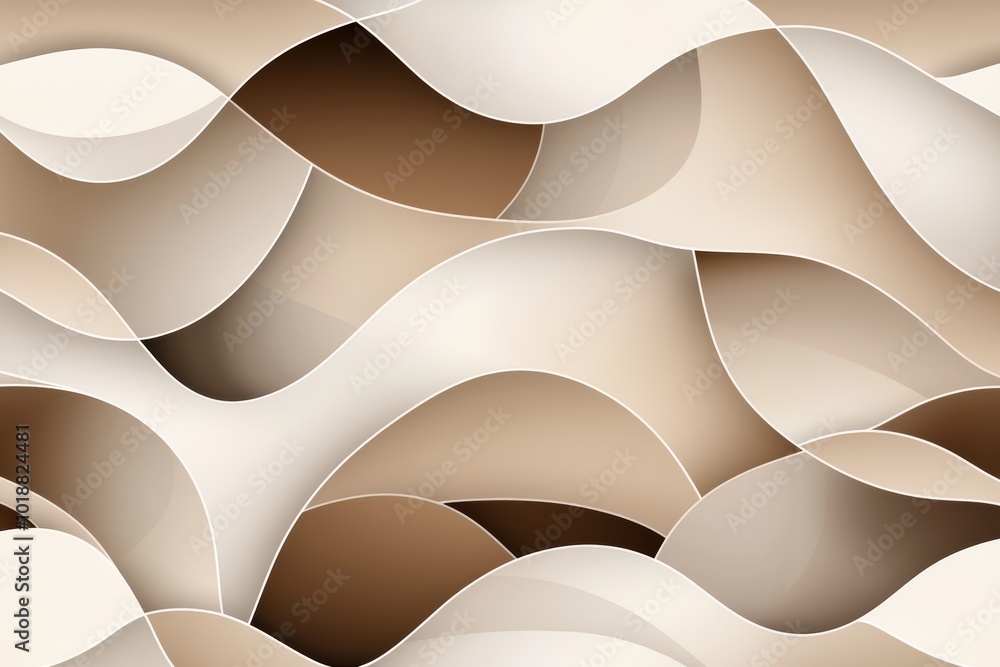 Poster simple abstract shapes in neutral tones, arranged randomly across a soft beige background for a subt