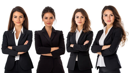 Business Women in Professional Attire With Crossed Arms Isolated Generative AI