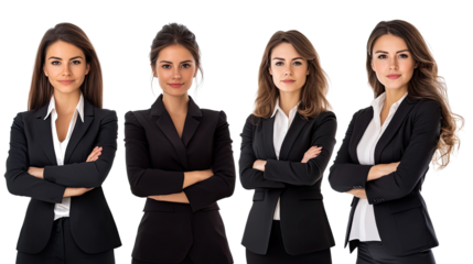 Business Women in Professional Attire With Crossed Arms Isolated Generative AI