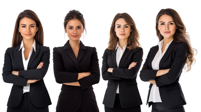 Business Women in Professional Attire With Crossed Arms Isolated Generative AI