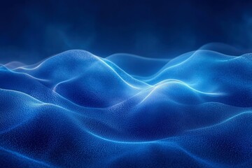 Fototapeta premium Abstract Blue Wavy Pattern with Glowing Spots