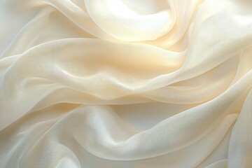 Fototapeta premium Smooth, Creamy White Fabric Draped in Gentle Waves