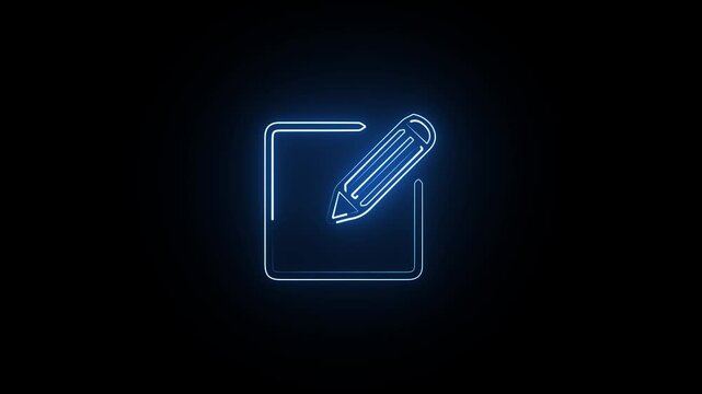 note book icon. Documents checklist with a pencil icon isolated . bule color note book icon