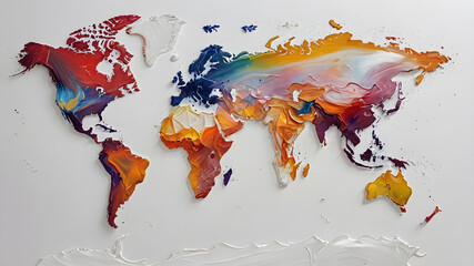 Continent world map. Outline World Map Background. Global network connection.