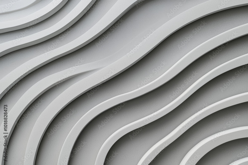 Aufkleber thin, wavy lines in muted grey, flowing organically across a light background for a minimalist and d