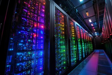 Illuminated Server Racks in a Modern Data Center