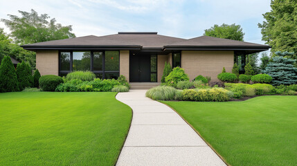 A well-maintained house for sale, showcasing its high resale value with features like a modern kitchen and landscaped yard 