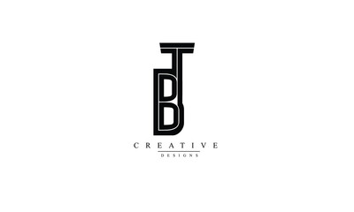 BT TB B T abstract vector logo monogram template
