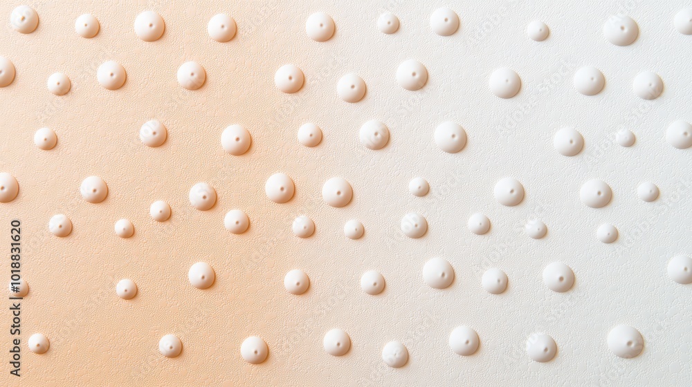 Poster tiny polka dots in subtle shades of cream and peach, evenly spaced on a soft pastel background for a