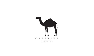 Camel, animal black vector icon white background