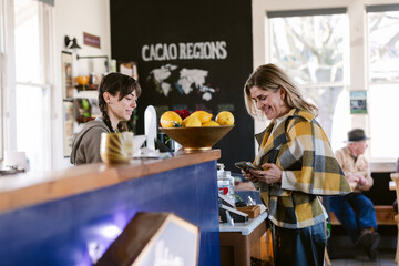 Customer ordering coffee