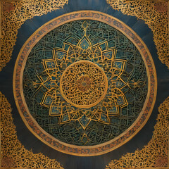 Fototapeta premium Background with seamless pattern in islamic art style. AI generated image