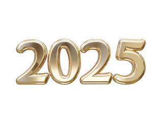 2025, Gold Text Effect 3d rendering illustration gold effect