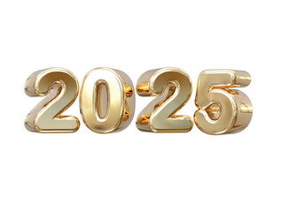 2025, Gold Text Effect 3d rendering vector