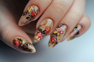 Beautiful art on nails. generative AI