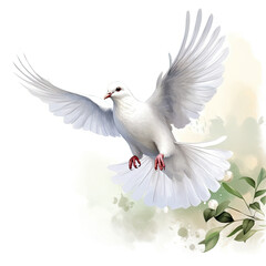 Beautiful Pigeon Watercolor Clipart, Grey Bird Colored Design for Your Corporate and Business Graphic Resource or Creative Project, Ai Generative