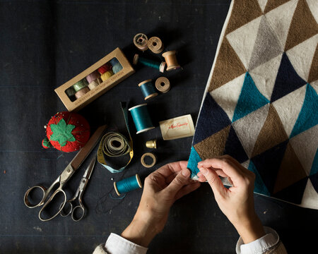 Mending a pillowcase