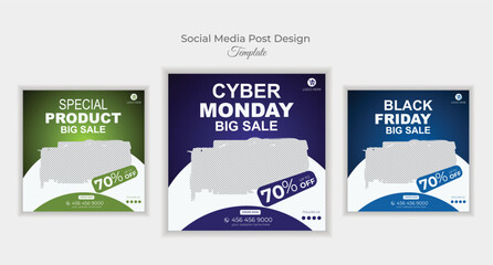 Black Friday , Cyber Monday, Graphics Card Product Sale Social Media Post Template Design